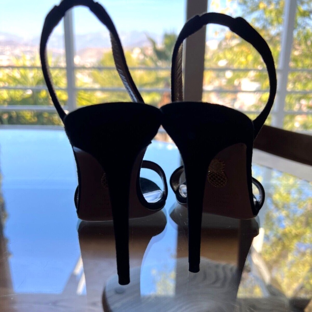 Aquazzura So Nude Sandal 105, black suede, size 35/5 - Picture 3 of 7